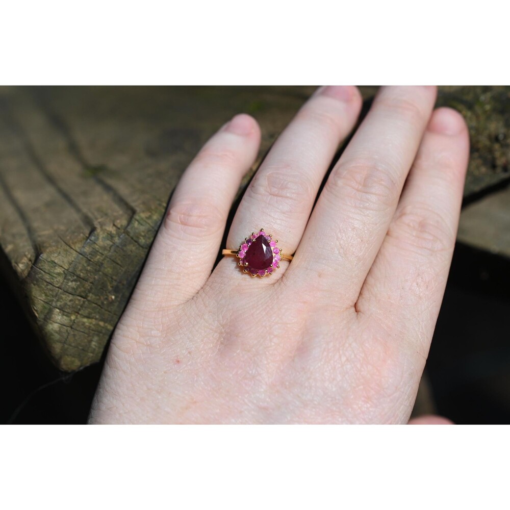 Ruby engagement ring size 7 in sterling silver